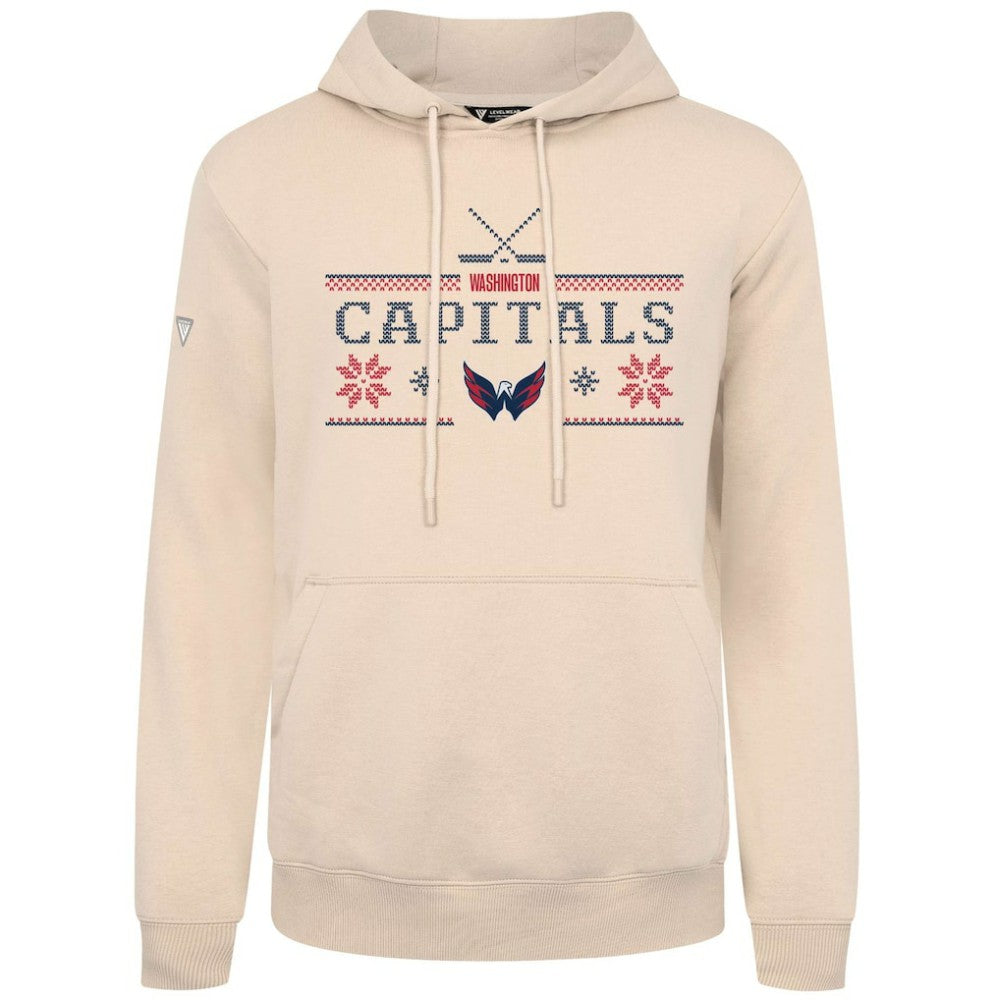Washington Capitals Levelwear Podium Holiday Pullover Hoodie - Khaki Hoodies