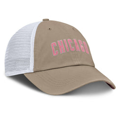 Chicago Cubs Unisex Mother's Day Club Trucker Adjustable Hat Khaki/White