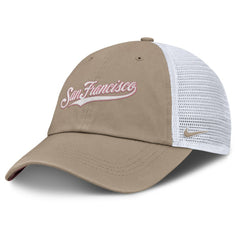 San Francisco Giants Unisex Mother's Day Club Trucker Adjustable Hat Khaki/White