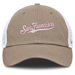 San Francisco Giants Unisex Mother's Day Club Trucker Adjustable Hat Khaki/White