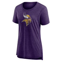 Minnesota Vikings Women's Distressed Tri-Blend T-Shirt - Purple cheap