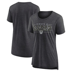 Las Vegas Raiders Women's Vintage Graphic Tri-Blend Scoop Neck T-Shirt - Charcoal outlet