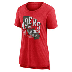San Francisco 49ers Women's Vintage Graphic Tri-Blend Scoop Neck T-Shirt - Scarlet cheap