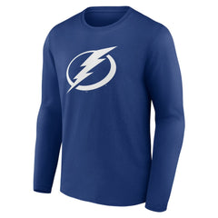 Tampa Bay Lightning Blue Primary Logo Long Sleeve T-Shirt T-shirts