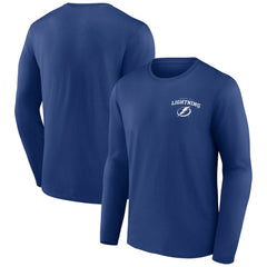 Tampa Bay Lightning Blue Team Lockup Long Sleeve T-Shirt T-shirts