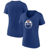 Edmonton Oilers Women's Primary Logo T-Shirt - Blue T-shirts