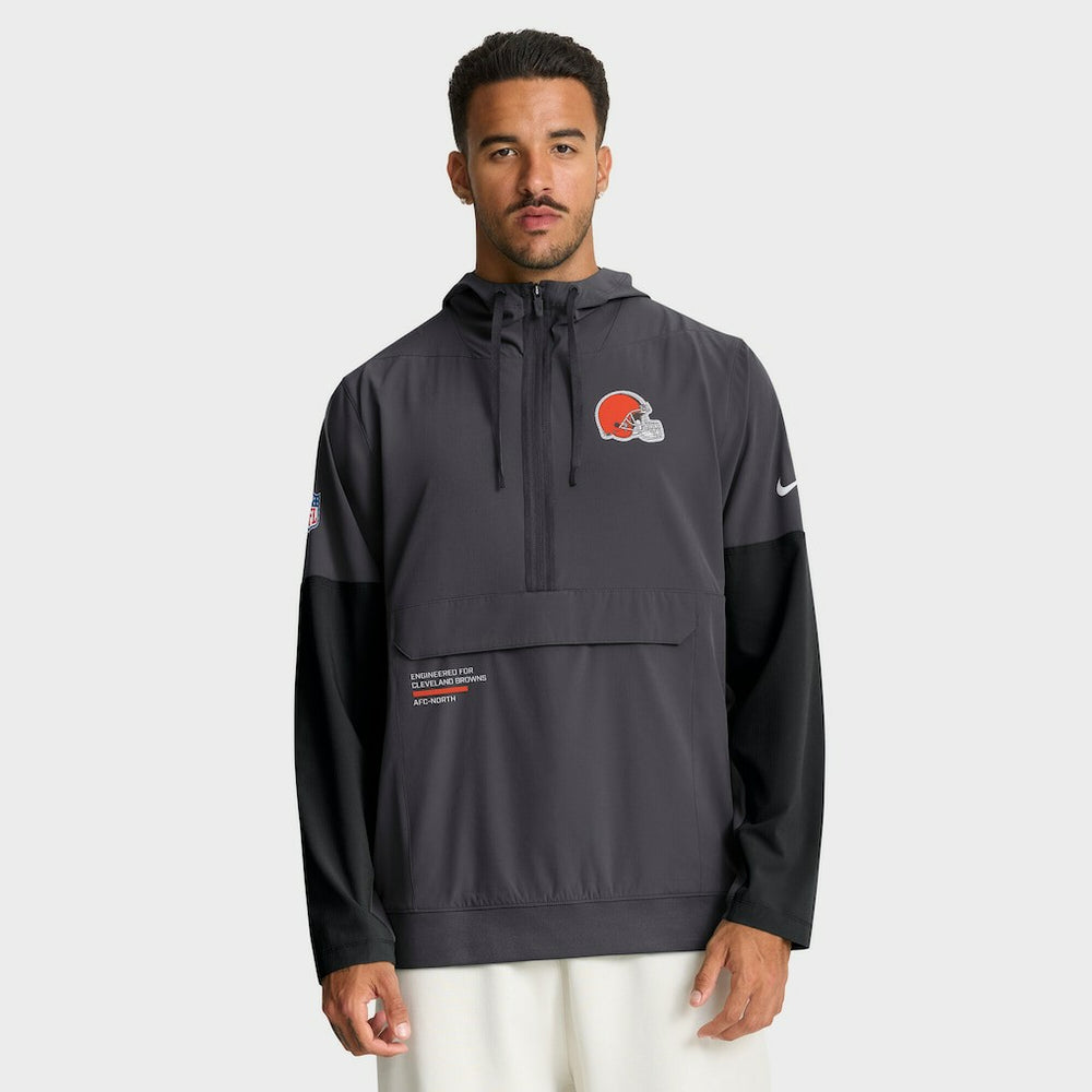 Cleveland Browns Sideline Anorak Half-Zip Hoodie Jacket - Anthracite online