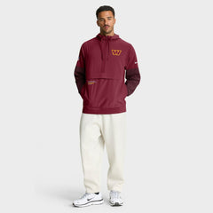 Washington Commanders Sideline Anorak Half-Zip Hoodie Jacket - Burgundy on sale