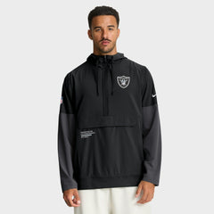 Las Vegas Raiders Sideline Anorak Half-Zip Hoodie Jacket - Black on sale