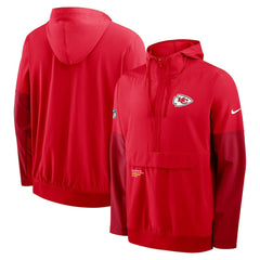 Kansas City Chiefs Sideline Anorak Half-Zip Hoodie Jacket - Red online