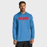 Tennessee Titans Sideline Oilers Throwback Dri-FIT Long Sleeve Hoodie T-Shirt - Light Blue for sale