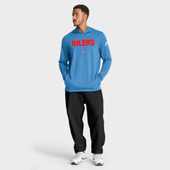 Tennessee Titans Sideline Oilers Throwback Dri-FIT Long Sleeve Hoodie T-Shirt - Light Blue for sale