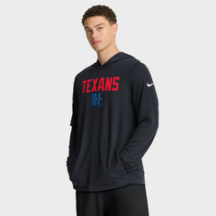 Houston Texans Sideline Pass Accuracy Dri-FIT Long Sleeve Hoodie T-Shirt - Blue online