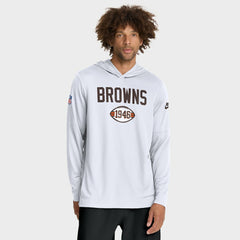 Cleveland Browns Sideline Pass Accuracy Dri-FIT Long Sleeve Hoodie T-Shirt - White online