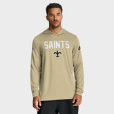 New Orleans Saints Sideline Pass Accuracy Dri-FIT Long Sleeve Hoodie T-Shirt - Gold outlet