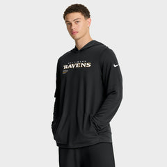 Baltimore Ravens Sideline Pure Fury Performance Long Sleeve Hoodie T-Shirt - Black online