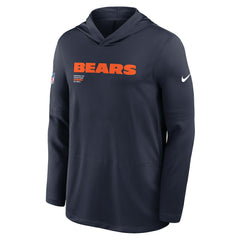 Chicago Bears Sideline Pure Fury Performance Long Sleeve Hoodie T-Shirt - Navy discount