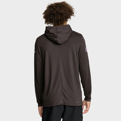 Cleveland Browns Sideline Pure Fury Performance Long Sleeve Hoodie T-Shirt - Brown for sale