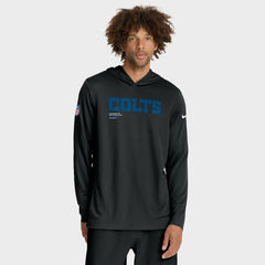 Indianapolis Colts Sideline Pure Fury Performance Long Sleeve Hoodie T-Shirt - Black cheap