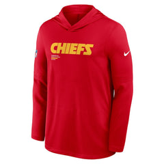 Kansas City Chiefs Sideline Pure Fury Performance Long Sleeve Hoodie T-Shirt - Red on sale