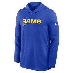 Los Angeles Rams Sideline Pure Fury Performance Long Sleeve Hoodie T-Shirt - Royal sale