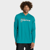 Miami Dolphins Sideline Pure Fury Performance Long Sleeve Hoodie T-Shirt - Aqua sale