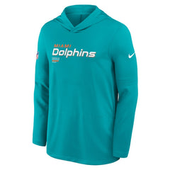 Miami Dolphins Sideline Pure Fury Performance Long Sleeve Hoodie T-Shirt - Aqua sale