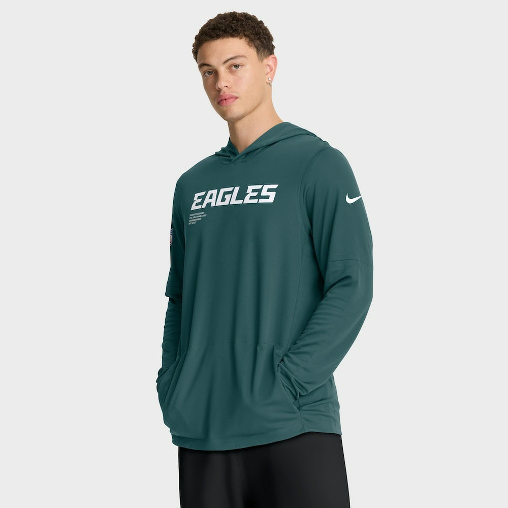 Philadelphia Eagles Sideline Pure Fury Performance Long Sleeve Hoodie T-Shirt - Green online