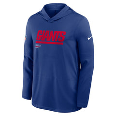 New York Giants Sideline Pure Fury Performance Long Sleeve Hoodie T-Shirt - Royal for sale