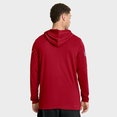 San Francisco 49ers Sideline Pure Fury Performance Long Sleeve Hoodie T-Shirt - Scarlet cheap