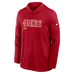 San Francisco 49ers Sideline Pure Fury Performance Long Sleeve Hoodie T-Shirt - Scarlet cheap