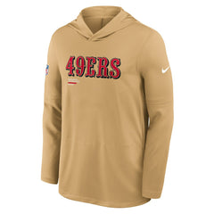 San Francisco 49ers Sideline Pure Fury Performance Long Sleeve Hoodie T-Shirt - Gold online