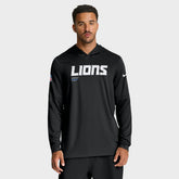 Detroit Lions Sideline Pure Fury Performance Long Sleeve Hoodie T-Shirt - Black on sale