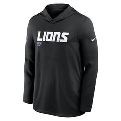 Detroit Lions Sideline Pure Fury Performance Long Sleeve Hoodie T-Shirt - Black on sale