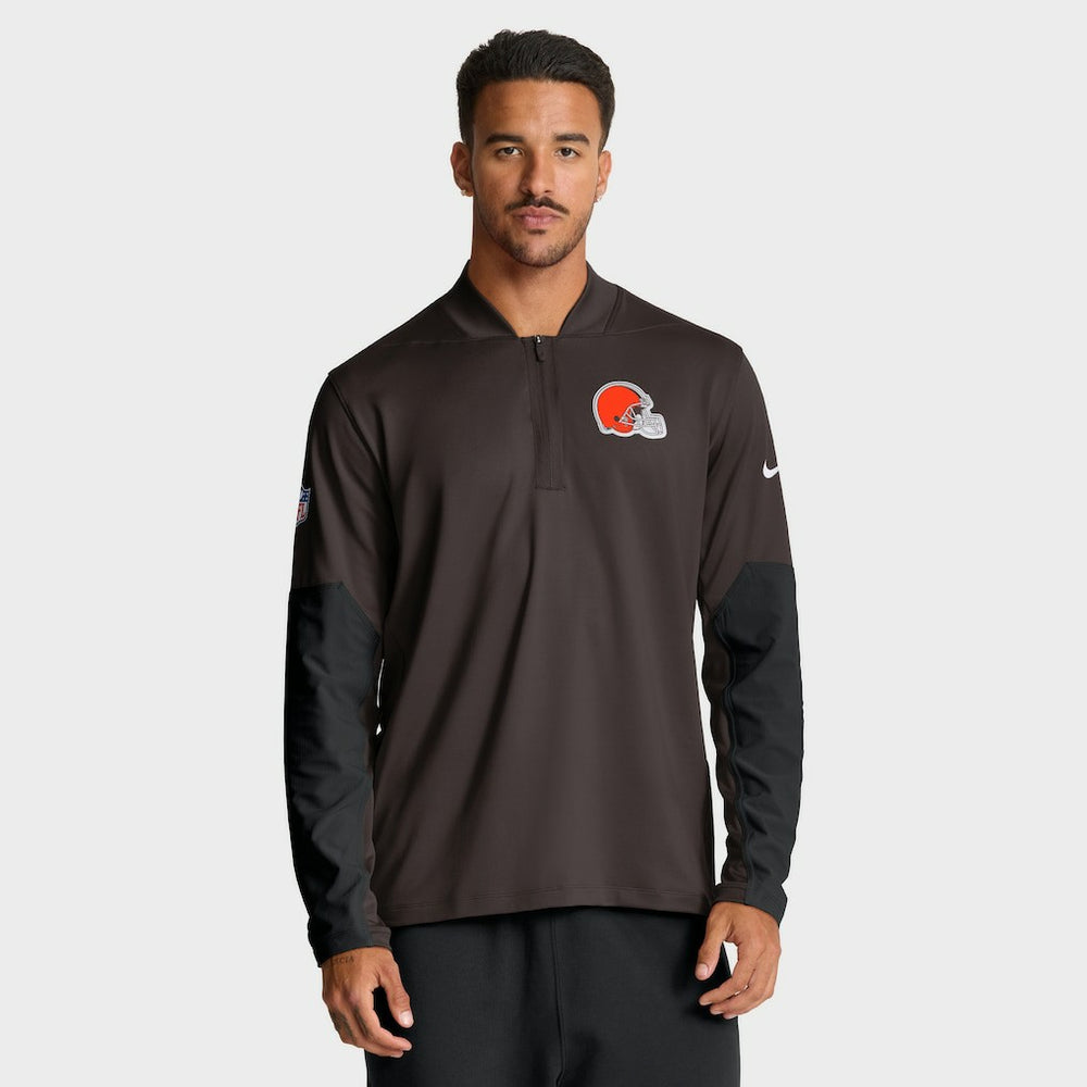 Cleveland Browns Sideline Dri-FIT Half-Zip Pullover - Brown sale
