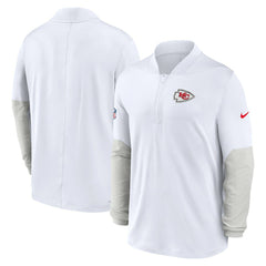 Kansas City Chiefs Sideline Dri-FIT Half-Zip Pullover - White sale