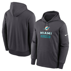 Miami Dolphins Toss Sweep Performance Pullover Hoodie - Anthracite sale