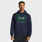 Seattle Seahawks Busted Play Club Fleece Pullover Hoodie - College Navy cheap