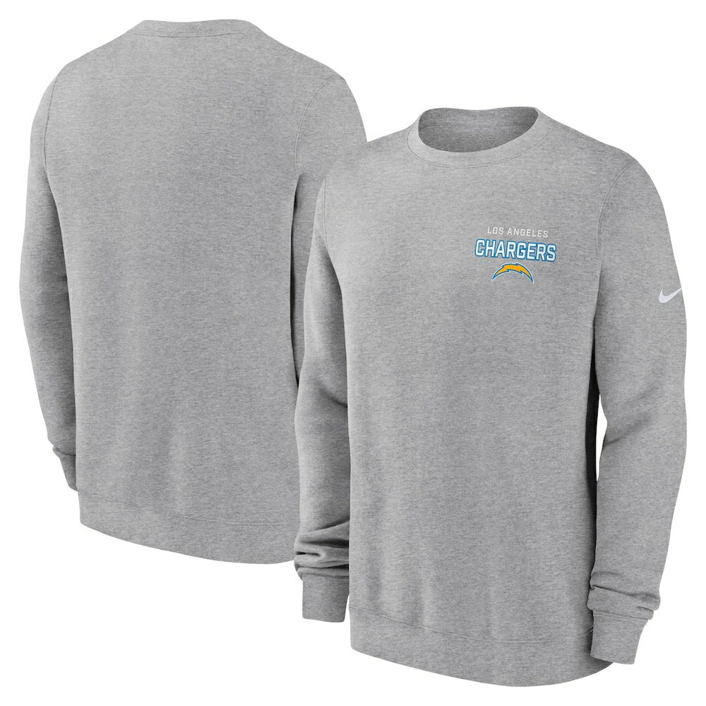 Los Angeles Chargers Primetime Club Fleece Pullover Sweatshirt - Heather Gray on sale