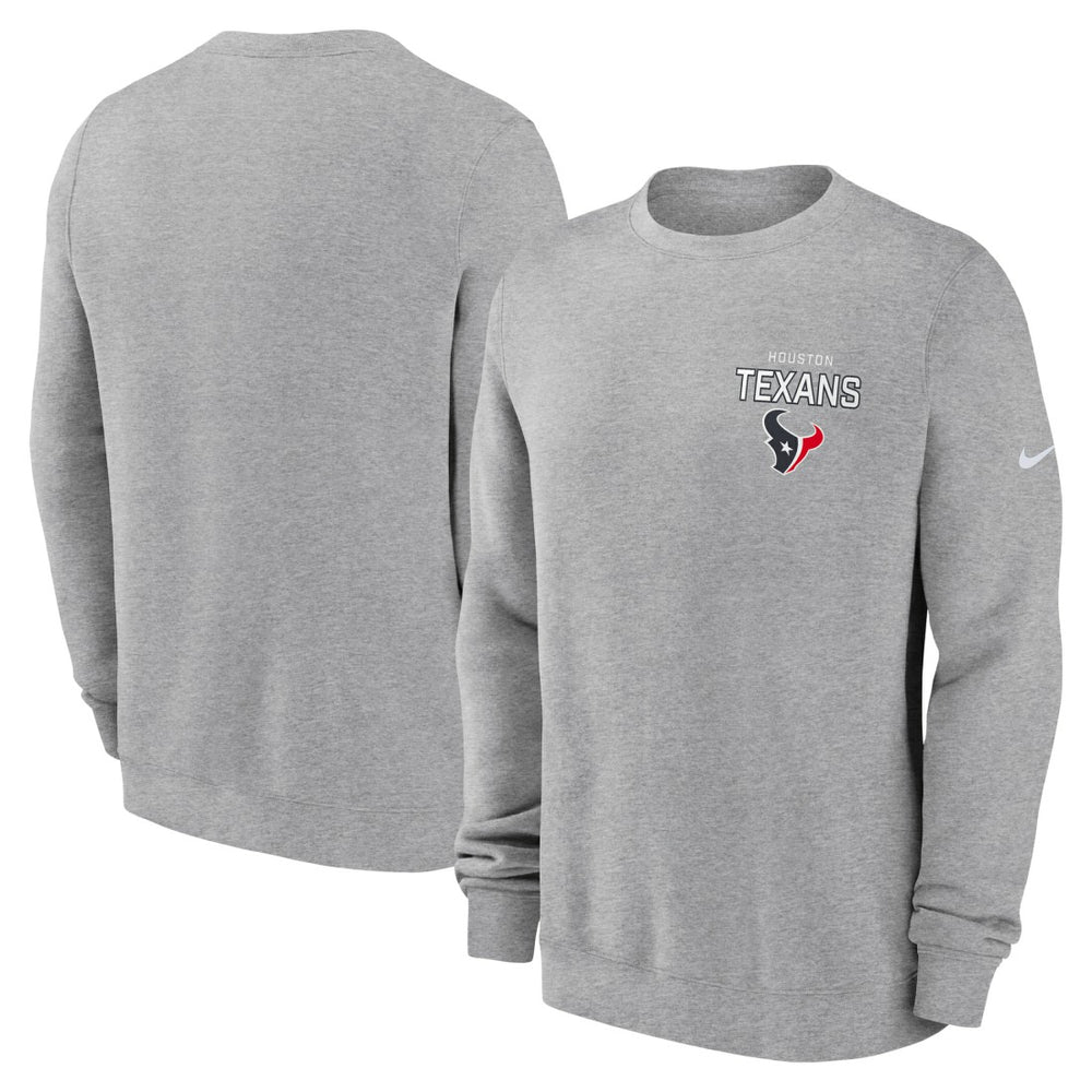 Houston Texans Primetime Club Fleece Pullover Sweatshirt - Heather Gray online