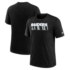 Las Vegas Raiders Long Pass Tri-Blend T-Shirt - Heather Black for sale
