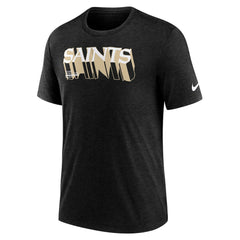 New Orleans Saints Long Pass Tri-Blend T-Shirt - Heather Black online