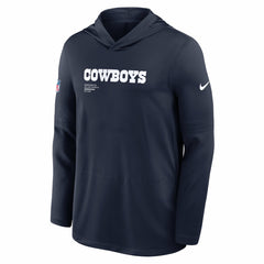 Dallas Cowboys Big & Tall Sideline Dri-FIT Long Sleeve Hoodie T-Shirt - Navy for sale