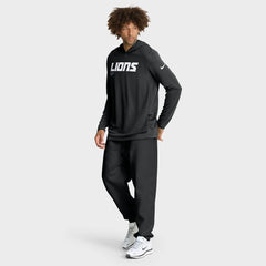 Detroit Lions Big & Tall Sideline Dri-FIT Long Sleeve Hoodie T-Shirt - Black online