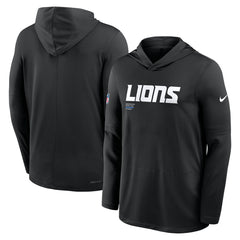 Detroit Lions Big & Tall Sideline Dri-FIT Long Sleeve Hoodie T-Shirt - Black online