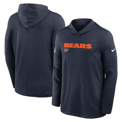 Chicago Bears Big & Tall Sideline Dri-FIT Long Sleeve Hoodie T-Shirt - Navy cheap