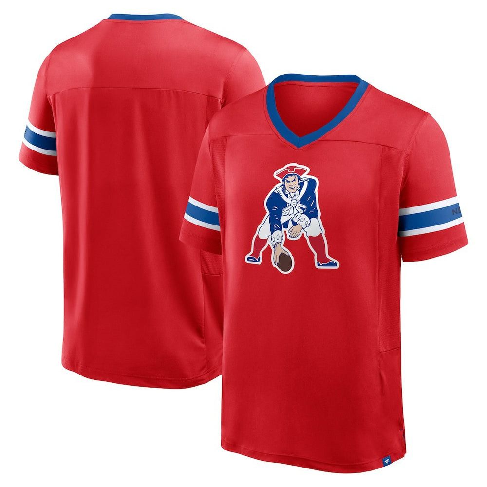 New England Patriots Hometown Premium Hashmark V-Neck T-Shirt - Red discount