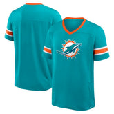 Miami Dolphins Hometown Premium Hashmark V-Neck T-Shirt - Aqua on sale