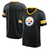 Pittsburgh Steelers Hometown Premium Hashmark V-Neck T-Shirt - Black on sale