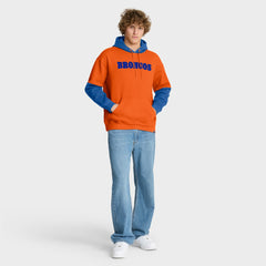 Denver Broncos Helmet Retro Pullover Hoodie - Orange on sale